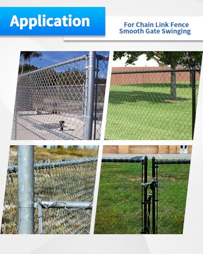 2-3/8" Chain Link Fence Frame Gate Post Male Hinge, Galvanized Steel Gate Hinges for 2-3/8" Outside Diameter Post/Pipe, Chain Link Fence Parts with Bolts and Nuts