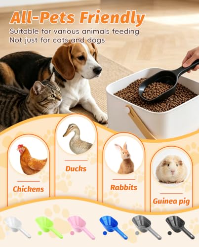 2 PACK Dog Food Scoop,1 Cup Capacity Pet Food Scoop For Dog and Cat (Black) | Clear Markings for Precise Measuring 1/2 and 1 Cup Line, Dishwasher Safe,Plastic,Portable and Sturdy - color: Black