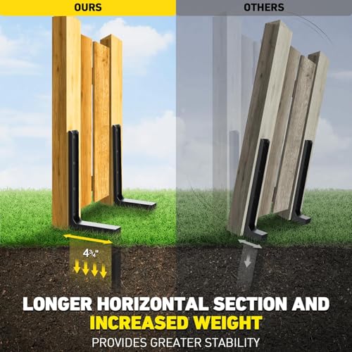 2PCS Fence Post Repair Kit, Heavy Duty Fence Post Repair Stakes, Anchor Ground Spike for Fix Broken Wooden Support - style: 2PCS