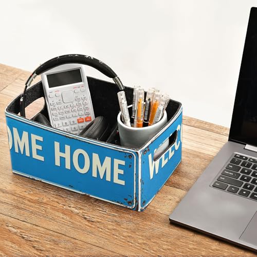 Storage Baskets Felt Foldable Storage Cube Shelf Bins Organizer Box for Kids Toys Office Bedroom Closet Babies Nursery 2-Pack (Welcome Home Blue) - color: Welcome Home Blue