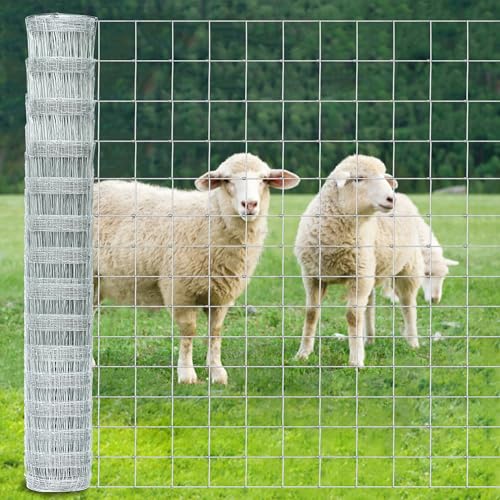 6ft x 164ft Heavy-Duty Galvanized Farm Fence – Durable Livestock Fence for Cattle, Sheep, Goats, Deer – Field Fencing for Yard & Ranch Protection