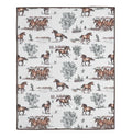 De Leon Collections Rustic Trails Western Horse Quilt Throw Blanket | Rustic Ranch & Desert Scene Design