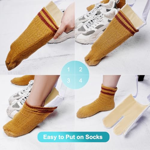 Sock Aid, Sock Helpers to Put on Your Socks for Seniors, Disabled, Pregnancy, Assist Device for Elderly, Tool Aide Puller Easy on and Off with No Bending(Oatmeal Heather) - color: Oatmeal Heather