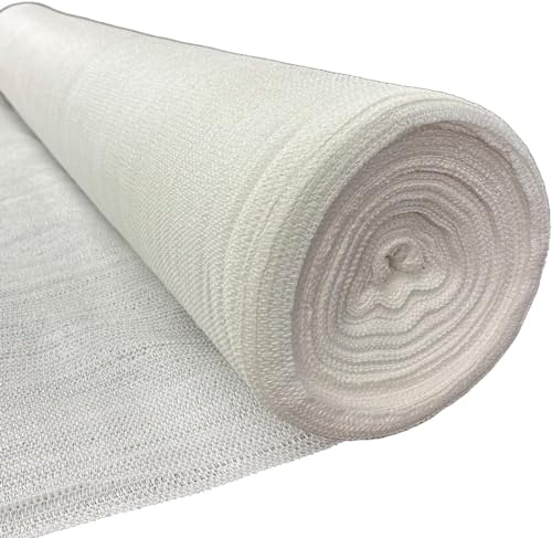 Farm Plastic Supply - White Shade Cloth - 50% - Mesh Fabric for Fence Privacy Screen, Garden Shade, Mesh Fence Screening, Shade Cloth Rolls, Wind Screen (6' x 40') - size: 6' x 40'