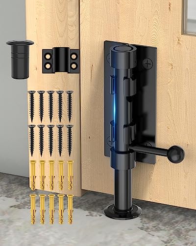 Heavy Duty Slide Bolt Gate Latch Hardware, 6.3 Inch, Black | Solid 304 Stainless Steel Latches Electroplating Finish, Barrel Bolt Lock for Wooden Fence, Interior, Yard/Barn/Shed Door - color: Black - 1 Pack