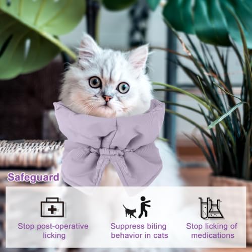 BOXOB Cat Cone Collar, Adjustable Cat Recovery Collar(S, Purple) | Lightweight Waterproof Protective Cat Collar Soft Pet Recovery Collar Keep Dogs Cats from Licking Wounds - color: Purple