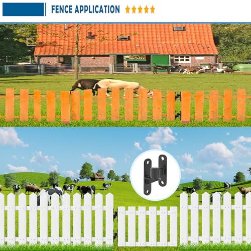 Gate Hinges Heavy Duty, Steel Hinges with Electroplated Coating, 4 Packs Wall Mount Gate Hinges for Fences & Farm Gates, Gate Hardware 600 lbs Capacity - color: Black 4Pack(8pcs)