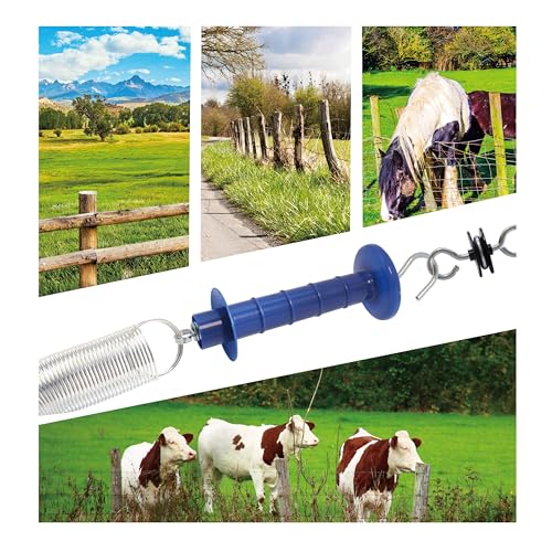 5 Pack Electric Fence Insulated Plastic gate Handle with Internal Spring and Double Ring end, Blue，for Electric Fence Gate Livestock Fence Agricultural Fencing and Pasture - style: PK5,Plastic Gate Handle,Blue