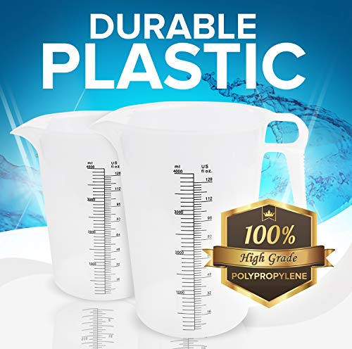 ACCUPOUR 32oz (1 quart) Measuring Pitcher, Plastic, Multipurpose - Great for Chemicals, Oil, Pool and Lawn - Ounce (oz) and Milliliter (mL) Increments (1000 mL) - size: 32oz