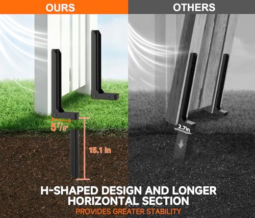 Fence Post Repair Kit, Quick Fix Leaning for 4x4/ 6x6 Wood Posts (1-Pack) | 13-Gauge Thickened Steel, Hot Dip Galvanized, Rustproof, No Dig Drive-in, Heavy Duty Steel Anchor for Yard, Garden