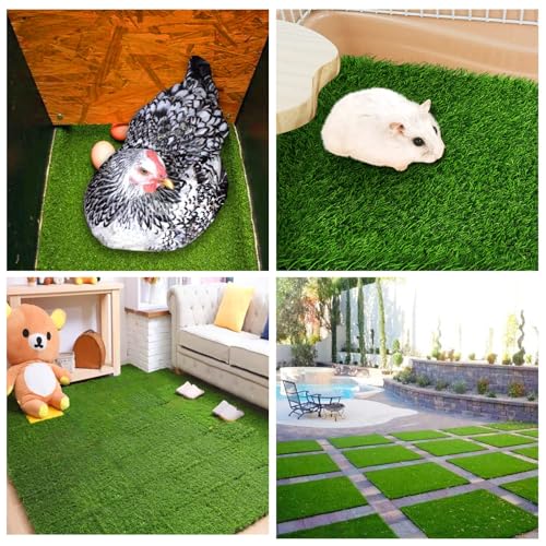12 Pack Chicken Nesting Box Pads - Washable Artificial Grass Nesting Pads - Chicken Nesting Pads for Chicken Coop and Pet Garden Lawn Indoor Outdoor 12"×12"×1" - color: 12pack-green