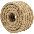 Natural Jute Rope (3/4 Inch x 25 Feet) Thick Hemp Rope Twisted Manila for DIY Crafts, Deck Railings, Hanging Swing, Nautical Decorating - size: 3/4 Inch x 25 Feet