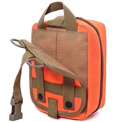 Molle Tactical Medical Pouch - Sturdy 600D Nylon Rip-Away EMT First Aid Bag (Bag Only) - color: oranged