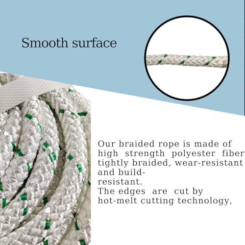 LABLT 3/8 in Double Braid Polyester Arborist Rigging Rope 200 FT High Strength Rope Sling Multipurpose Bull Rope for Swings Arborist Gardening Marine - size: 3/8in*200ft