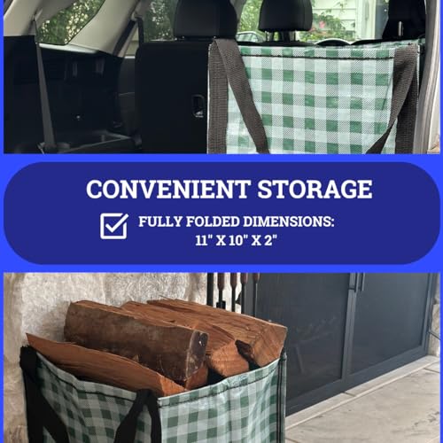 DURASACK Heavy Duty Storage Tote Bag 22-Gallon, Gingham Green, Pack of 4 | Moving Bag Utility Tote for Laundry, Moving & Home Storage, Reusable Self-Standing Design, Holds up to 500 Pounds - color: Gingham Green, size: Pack of 4