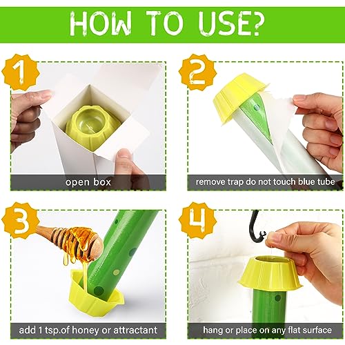 Qualirey 12 Pcs Sticky Fly Trap Fly Stick with Hanging Hook Adhesive Flying for Indoor Outdoor Trap Houseflies and Flying Insects Mosquito Bee Moth (Stylish Style) - style: Stylish Style