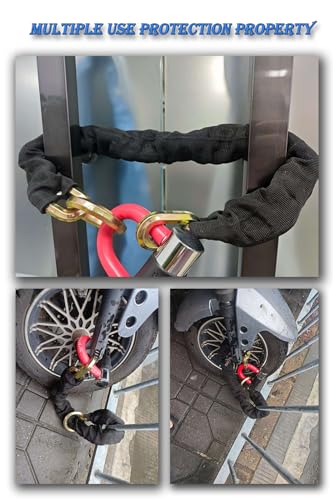 Heavy Duty Cut Proof Security Chain 2.6ft x 1/2 "Hardened Steel Cut Proof Lock for Motorcycles Trailers Gates Garage Anti Theft Security Chain【0.8m*12mm】 - size: 2.6FT(0.8M)