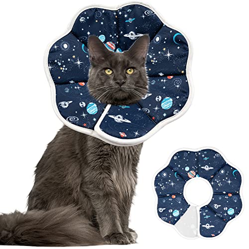 Depets Cat Cone Soft, Adjustable Recovery E-Collar for Pet Neck Size 9.5 in | Lightweight, Waterproof, Easy to Clean, Fits Kittens, Puppies, Rabbits after Surgery or Grooming, Prevents Licking Wounds