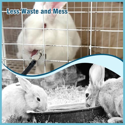 8pcs Stainless Steel Rabbit Watering Nipples Metal with Cage Clips Rabbit Water Nipples Dispenser Hamster Waterer Automatic Watering System - color: Metal