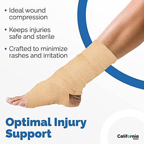 Self-Adhesive Bandage Wrap - Suitable for All Sports - Breathable Athletic Tape for Wrists - Knee and Ankle - Self Adhesive Bandage- 4 Inch- 8 Pack - Brown - color: Brown, size: 4 Inch x 5 yard- Pack of 8