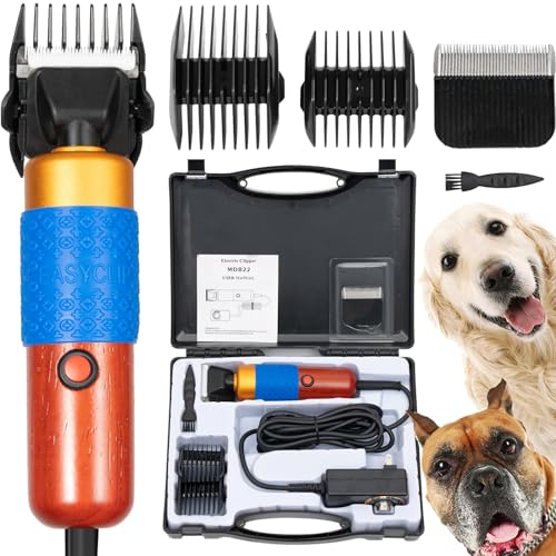 Pet Grooming Clippers 200W Electric Sheep Shears with 10Ft Power Cord & 2 Blades, Speed Control Low Noise Dog Hair Trimmer Kit for Farm Livestock, Goat, Alpaca, Lamas, Horse, Dog, Cat