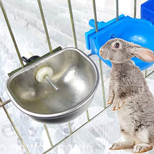 GLOGLOW Rabbit Water Feeder 10 Pack, Hanging Stainless Steel Bottle Holder with Nipple Drinker for Small Animal Cage, Automatic Dispenser for Rabbits, Guinea Pigs, Hamsters, Chinchillas
