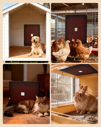Brooder Heater for Chicks,Chicken Brooder with APP & Thermostat,Smart Chicken Coop Heater with Adjustable Temp (41~176℉) & 24H Timer,120 Watts Radiant Heat Flat Panel Heaters for Winter