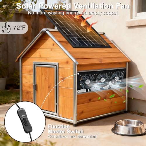 Solar Exhaust Fan,25W Solar Fan for Chicken Coop,Shed,Greenhouse & Attic Ventilation Cooling, Easy Installation,3500RPM,18FT Cord,IP67 Waterproof Solar Powered 3 Fan Kit - size: 25W Solar Exhaust Fan 3 Kit