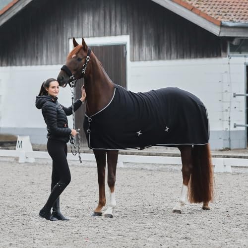 HORZE Fleece-Padded Adjustable Horse Halter, Soft Comfort, Easy On/Off - color: Black, size: Horse