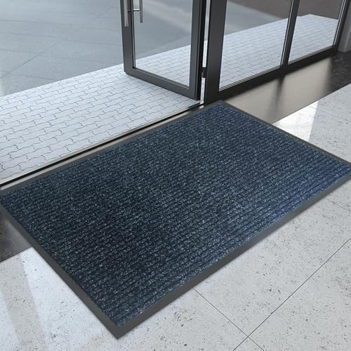 Front Door Mat, 3'x5'Indoor Outdoor Welcome Commercial Floor Mats | Heavy Duty Durable Inside Outside Entrance, Waterproof All-Season, All-Weather Non Slip Backing Doormat for Entryway, Black - size: 36"x60"