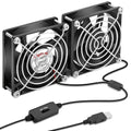 Wathai 2pcs 80mm x 25mm USB Small Computer Fan 5V for DIY Cooling | 2 IN 1 80MM USB Fan for Computer Laptop Router DVR Xbox Cooling - size: 80x25mm (5V)