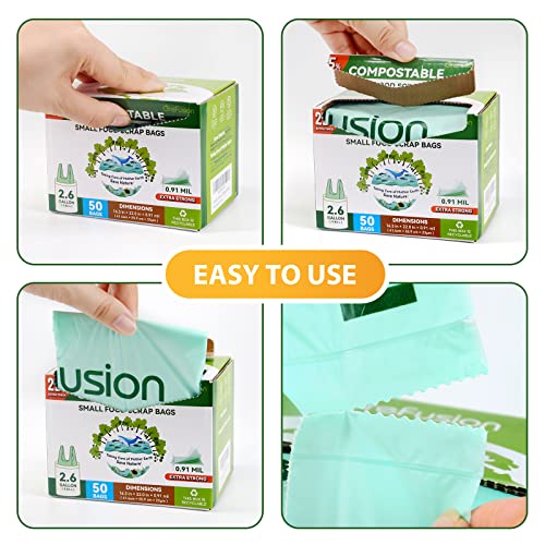 Compostable trash Bags, 2.6 Gallon,Thick 0.91 mils,Compost bin Kitchen,Food Scrap Waste Bags,Small trash bags for compost bin kitchen,Certified by BPI and OK Compost, (80 Count) - color: 2.6G-80count