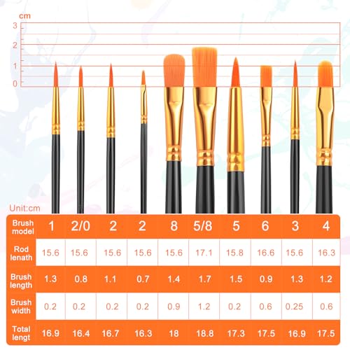 ESRICH 60PCS Paint Brushes, Paint Brush for Acrylic Painting | Artist Paintbrushes for Oil Watercolor, Body Face Rock Canvas, Small Paint Brushes for Kids, Black - color: Black, size: 60