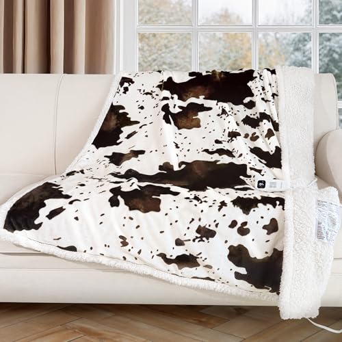 Heated Blanket Throw Blanket - Fast Heating Electric Blanket, Soft Heated Throw with 4 Time Settings,10 Heating Settings, Warm Gifts for Women Mom Grandma(50" x 60" Black) - color: 10 - Black, size: Throw 50" x 60"