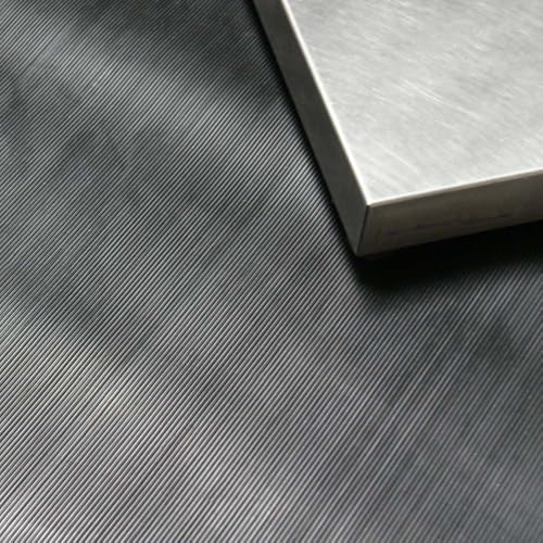 Rubber-Cal Fine Rib Corrugated Rubber Floor Mat - 1/8" x 3ft x 8ft Black - size: 96"L x 36"W x 0.1"Th
