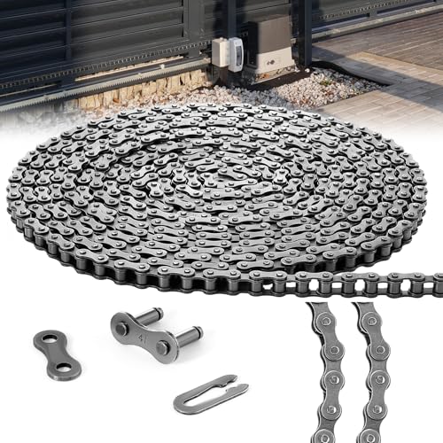 Tandefio #41 20 ft Roller Chain with 2 Links for Driven Slide Gate Operator and More, Interchangeable for Chain Driven Slide gate Opener Conveyor System, Corrosion Resistant