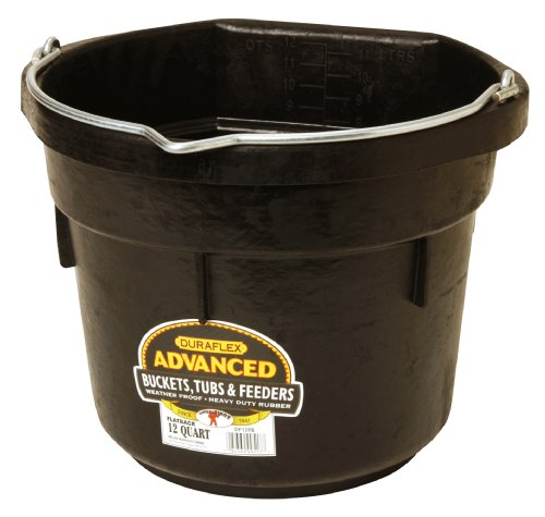 Little Giant Flat Rubber Bucket Rubber Flat Back Bucket (12 Quart) (Item No. DF12FB) - size: 12 quart
