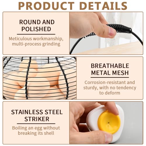 Wire Egg Basket for Gathering Fresh Eggs Holder,Holds About 20 Large Eggs | Retro Handle Egg Gathering Basket,Metal Eggss Holder Countertop,Farmhouse Eggs Storage Container for Farmhouse (Black) - color: Black