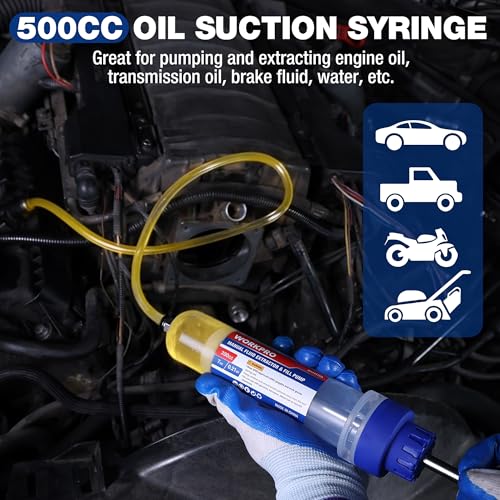 WORKPRO 200CC Manual Fluid Extractor | Multi-Purpose Oil Syringe Suction Pump, Manual Extraction and Filling Pump, Automotive Oil Syringe - size: 200cc
