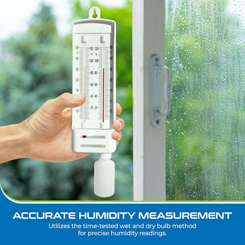 Sper Scientific Precision Wet & Dry Bulb Mason’s Hygrometer 736740 - Dual Thermometer Humidity Meter for Meteorology, Greenhouses, Laboratories, HVAC & Environmental Science - 4 pc - size: 4 Pack