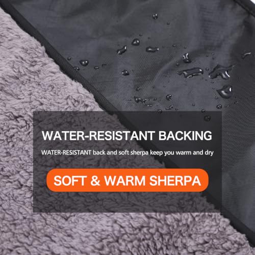 REDCAMP 79"x59"Large Outdoor Camping Blanket Sherpa Fleece Lining, Black | Cold Weather Warm Thick Outdoor Blanket Comfy Foldable & Windproof for Camping Stadium,Car,Picnics,Pet,Trip,Machine Washable - color: 59"x 79" Matte Black