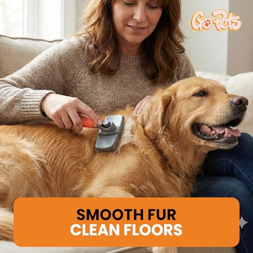 Self-Cleaning Slicker Brush for Dogs & Cats, Deshedding & Dematting | Retractable Bristles, Undercoat Tool for Long Haired Dogs, Non-Slip Handle, Detangler Comb for Mats & Shedding Fur - style: Slicker Dematting Comb