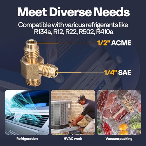 VIVOHOME 110V 1/3 HP 4 CFM Single Stage Rotary Vane HVAC Vacuum Pump | Auto AC Vacuum Pump for Mini Split Automotive Air Conditioner R134a R12 R22 R502 R410a AC System with Oil Bottle - color: Blue, size: 4 CFM