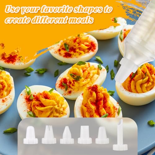 2-Layer Deviled Egg Containers with Lid,36 Slots Deviled Egg Tray Carrier | with Handle and Deviled Egg Injector Piping Tool,Portable Egg Storage Carrier Tray Platter for Party Picnic Travel (orange) - color: orange