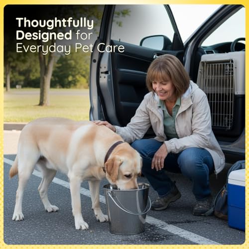 9 quart Stainless Steel Flat Side Bucket | 2.25 gal Durable Heavy Duty Food & Water Feeding Pails for Dog Goat Sheep horse | Fits kennel Cage Critter Crate Hanging Pet Pail | Multipurpose - size: 9 Quarts