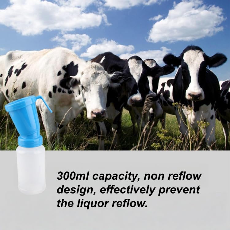 300ml Teat Dip Cup, Green Non-Return Teat Dipper for Cow Sheep Goat Nipple Cleaning Reusable Udder Care Tool for Dairy Farm Cattle Milking Supplies
