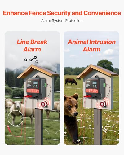 VEVOR Multi-Powered Electric Fence Charger, 2J/3J/5J, Electric Fence Energizer with Real-Time LED Display, 6.2 Miles Range, AC DC Powerful Fences Charger, Keep Out Wild Animals, for Livestock Poultry - style: 2J/3J/5J
