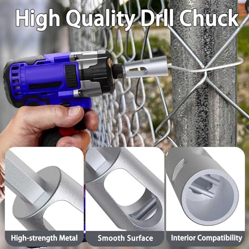 200 Pcs T Post Clips Kit, Metal Wire Fence Clip & 1 Drill Chuck, Galvanized Steel Tie Preformed T-Post Fence Clips 11 Gauge Fence Ties Fast Installation Farm Garden&Livestock Fencing T/U-Posts(Silver) - size: 200PCS