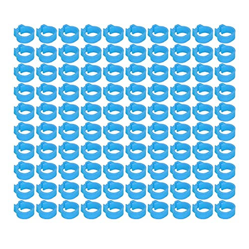 Zerodis 100PCS 8mm Leg Rings, Plastic Identification Bands for Pigeons, with Reusable Easy to Install for Poultry Dove Marking (Light Blue) - color: Light Blue