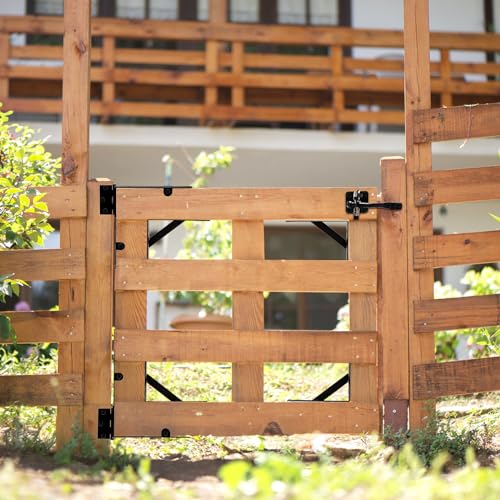 Anti Sag Gate Frame Kit, Gate Corner Bracket, Heavy Duty Brace Gate Hardware with Hinge and Gate, Wooden Fences-No Sag Gate Corner Brace Bracket for Doors, Corral Gates, Wood Windows